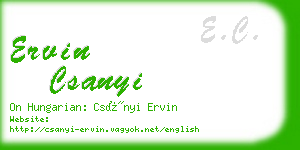 ervin csanyi business card